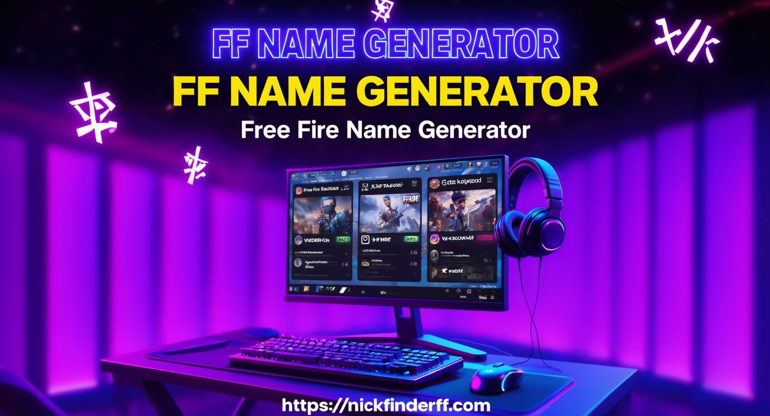 nickfinder ff Tool - Gaming Setup with Free Fire and Instagram Stylish Names