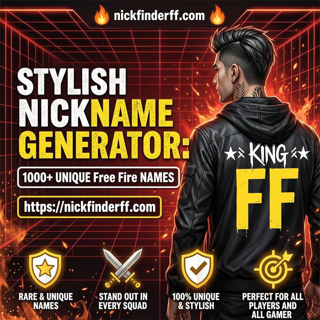 Stylish nickname generator Tool - Gaming Setup with Free Fire and Instagram Stylish Names