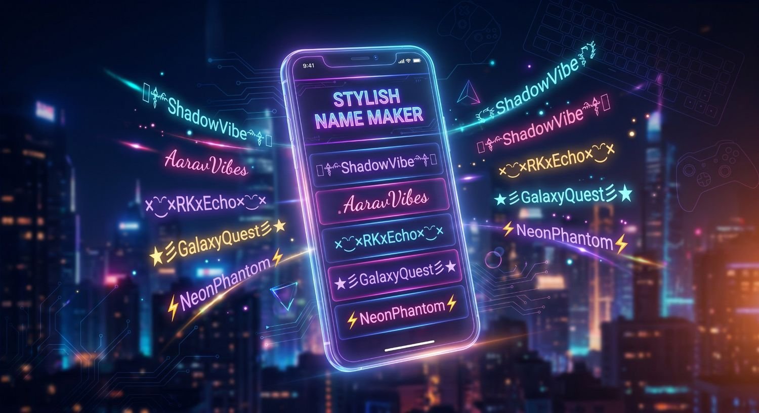 Stylish Name Maker Tool - Gaming Setup with Free Fire and Instagram Stylish Names