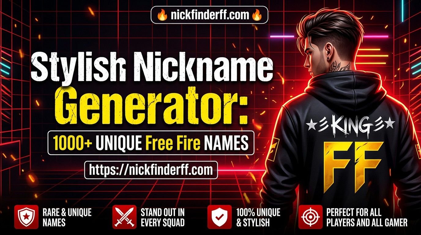nickfinderff.com Tool - Gaming Setup with Free Fire and Instagram Stylish Names